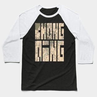 Chongqing, China City Map Typography - Vintage Baseball T-Shirt